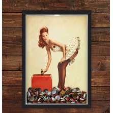 Quadro Caixa Porta Tampinha Cerveja Pin Up Girl