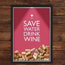 Quadro Caixa Rolha Vinho Com Led Drink Wine