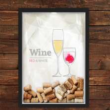 Quadro Caixa Rolha Vinho Com Led Red White Wine