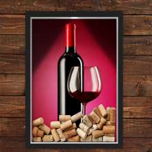 Quadro Caixa Rolha Vinho Com Led Vinho