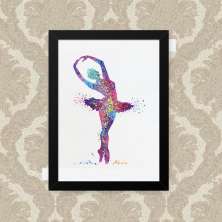 Quadro Decorativo 23x33cm Nerderia e Lojaria ballet colorido preto