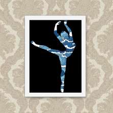 Quadro Decorativo 23x33cm Nerderia e Lojaria ballet ondas preto