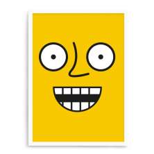 Quadro Decorativo 23x33cm Nerderia e Lojaria branco amarelo feliz branco