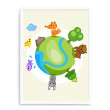 Quadro Decorativo 23x33cm Nerderia e Lojaria branco animais na terra branco