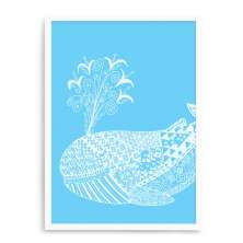 Quadro Decorativo 23x33cm Nerderia e Lojaria branco baleia tribal branco