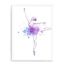 Quadro Decorativo 23x33cm Nerderia e Lojaria branco balet aquarela branco