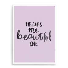 Quadro Decorativo 23x33cm Nerderia e Lojaria branco beautiful one branco