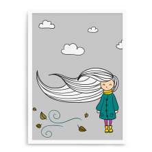 Quadro Decorativo 23x33cm Nerderia e Lojaria branco cabelos em outono branco