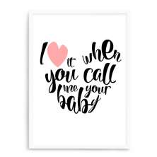 Quadro Decorativo 23x33cm Nerderia e Lojaria branco call me baby branco