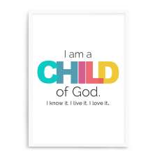 Quadro Decorativo 23x33cm Nerderia e Lojaria branco child of god colors branco