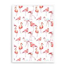 Quadro Decorativo 23x33cm Nerderia e Lojaria branco flamingos branco