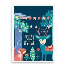 Quadro Decorativo 23x33cm Nerderia e Lojaria branco forest festival branco