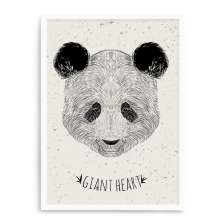 Quadro Decorativo 23x33cm Nerderia e Lojaria branco panda branco