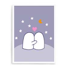 Quadro Decorativo 23x33cm Nerderia e Lojaria branco pinguim love branco