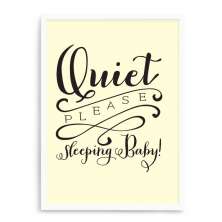 Quadro Decorativo 23x33cm Nerderia e Lojaria branco sleeping baby branco