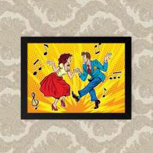 Quadro Decorativo 23x33cm Nerderia e Lojaria dancing retro preto
