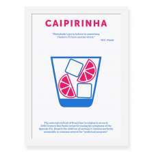 Quadro Decorativo 23x33cm Nerderia e Lojaria drinks caipirinha preto