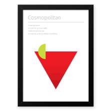 Quadro Decorativo 23x33cm Nerderia e Lojaria drinks cosmopolitan branco
