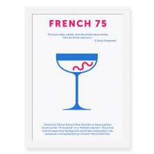 Quadro Decorativo 23x33cm Nerderia e Lojaria drinks french preto