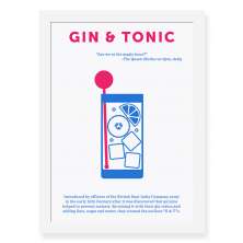Quadro Decorativo 23x33cm Nerderia e Lojaria drinks gin tonic preto