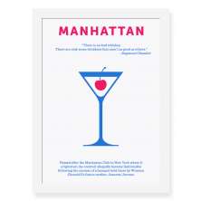 Quadro Decorativo 23x33cm Nerderia e Lojaria drinks manhatthan preto