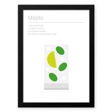 Quadro Decorativo 23x33cm Nerderia e Lojaria drinks mojito branco