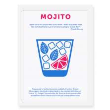 Quadro Decorativo 23x33cm Nerderia e Lojaria drinks mojito preto