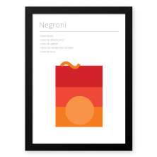 Quadro Decorativo 23x33cm Nerderia e Lojaria drinks negroni branco