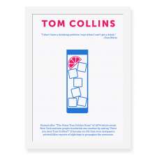 Quadro Decorativo 23x33cm Nerderia e Lojaria drinks tom collins preto