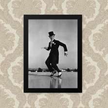 Quadro Decorativo 23x33cm Nerderia e Lojaria fred astaire preto