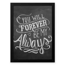 Quadro Decorativo 23x33cm Nerderia e Lojaria lousa always branco