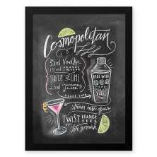 Quadro Decorativo 23x33cm Nerderia e Lojaria lousa cosmopolitan branco