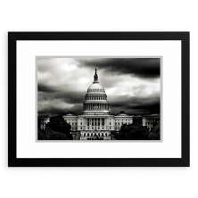 Quadro Decorativo 33x43cm Nerderia e Lojaria  Capitólio EUA preto