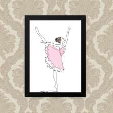 Quadro Decorativo 33x43cm Nerderia e Lojaria bailarina preto