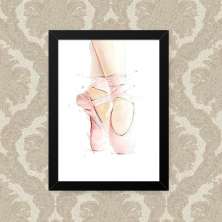 Quadro Decorativo 33x43cm Nerderia e Lojaria ballet sapatilha preto