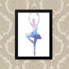 Quadro Decorativo 33x43cm Nerderia e Lojaria ballet space preto