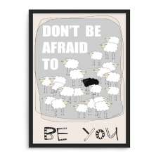 Quadro Decorativo 33x43cm Nerderia e Lojaria be you preto