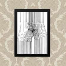 Quadro Decorativo 33x43cm Nerderia e Lojaria beijo preto