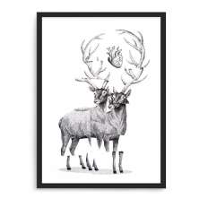 Quadro Decorativo 33x43cm Nerderia e Lojaria caracao veado preto