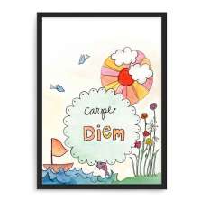 Quadro Decorativo 33x43cm Nerderia e Lojaria carpe diem preto