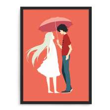 Quadro Decorativo 33x43cm Nerderia e Lojaria casal vetor preto