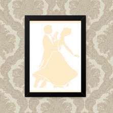 Quadro Decorativo 33x43cm Nerderia e Lojaria dança casal preto