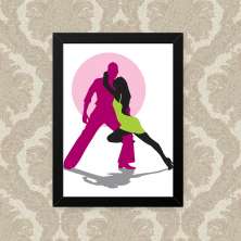 Quadro Decorativo 33x43cm Nerderia e Lojaria dance casal preto