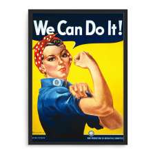 Quadro Decorativo 33x43cm Nerderia e Lojaria ew can do it preto