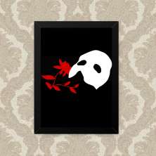 Quadro Decorativo 33x43cm Nerderia e Lojaria fantasma da opera preto