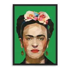 Quadro Decorativo 33x43cm Nerderia e Lojaria frida geometrica preto