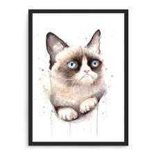 Quadro Decorativo 33x43cm Nerderia e Lojaria gato pintura preto