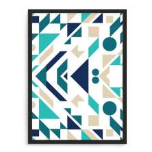 Quadro Decorativo 33x43cm Nerderia e Lojaria geometrica 06 preto