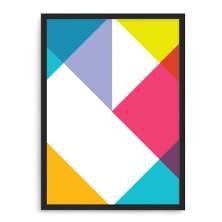 Quadro Decorativo 33x43cm Nerderia e Lojaria geometrica 07 preto