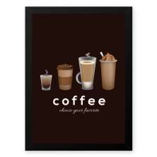 Quadro Decorativo 33x43cm Nerderia e Lojaria graos cafe choose preto